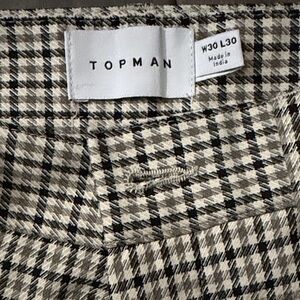 Topman Black and White Checkered Men's Pants